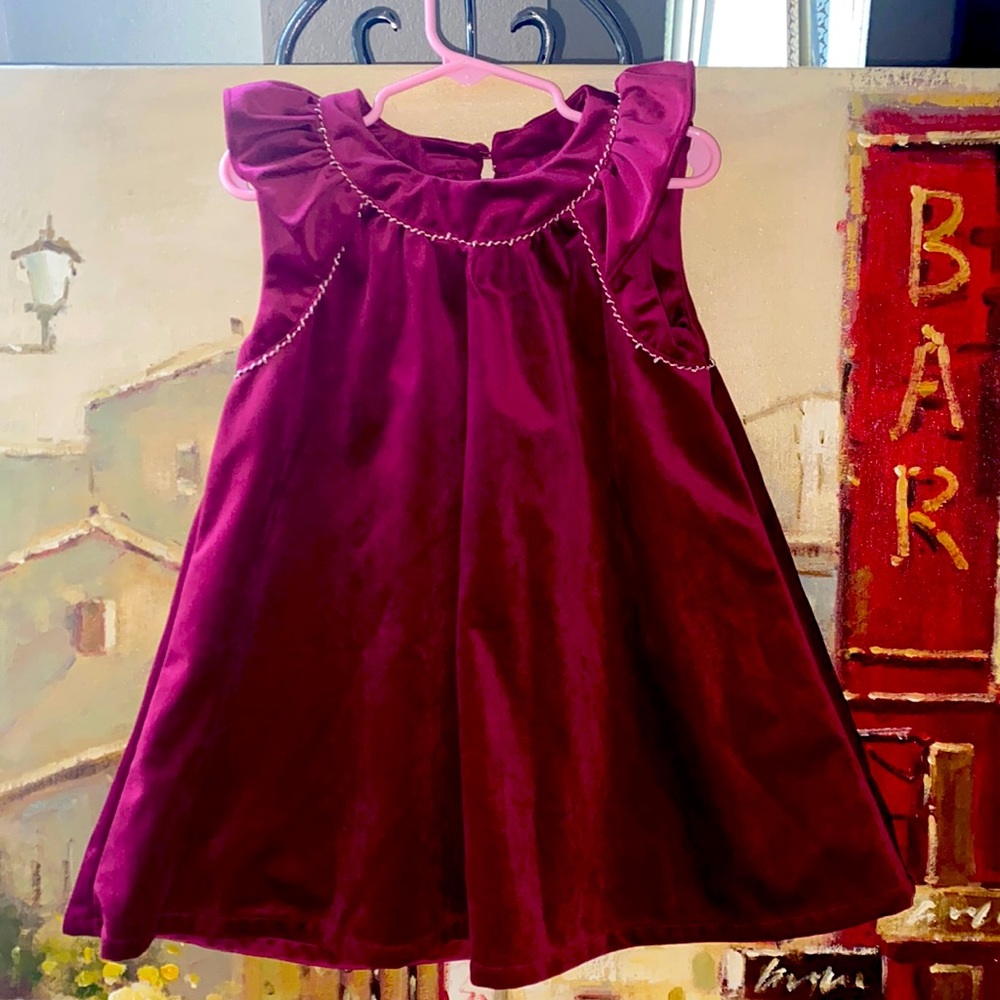 Short sleeve velvet burgundy dress